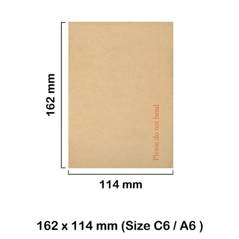 C6 A6 Board Back Please Do Not Bend Envelopes