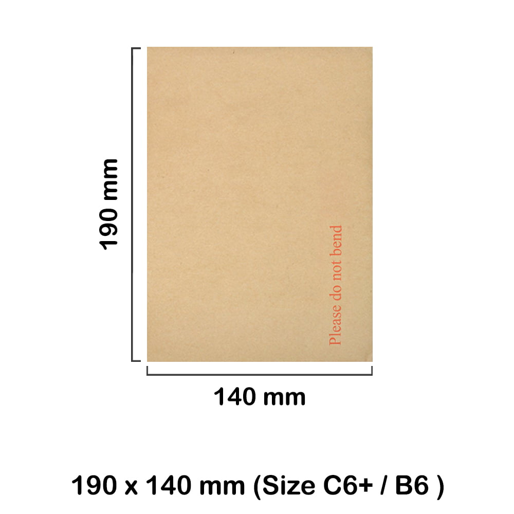C6+ Manilla Hard Board Backed Envelopes