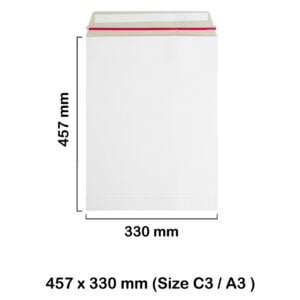 A3 C3 White All Board 457mm x 330mm Envelopes - Pocket Style Envelopes with Peel & Seal Strip