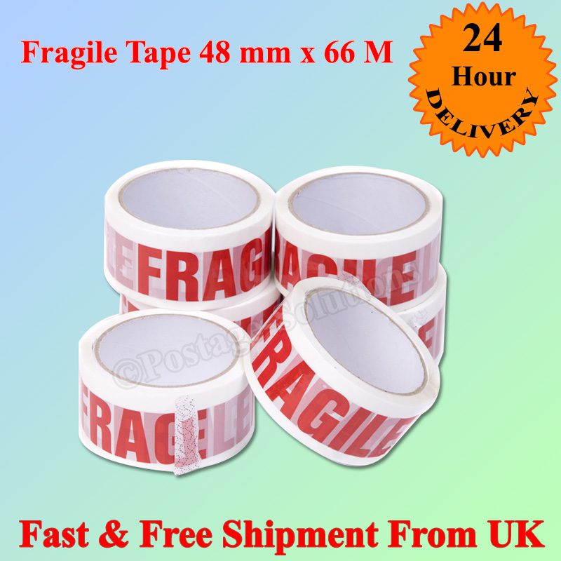 FRAGILE ECONOMY PACKAGING TAPE 48MM 2" X 66M