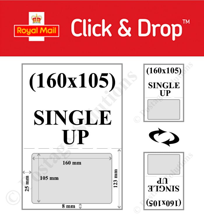 INTEGRATED LABELS 160MM X 105MM FOR Royal Mail Click & Drop - GOOD QUALITY