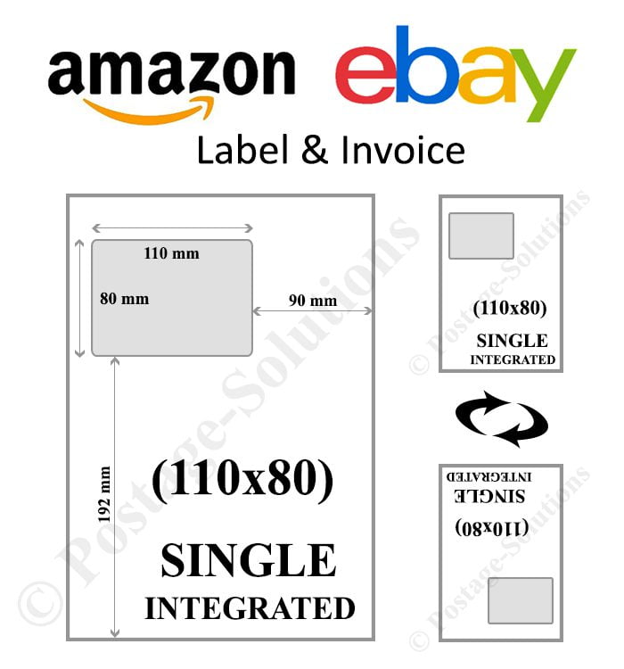 INTEGRATED LABELS (K equivalent) 110MM X 80MM FOR EBAY/AMAZON - GOOD QUALITY