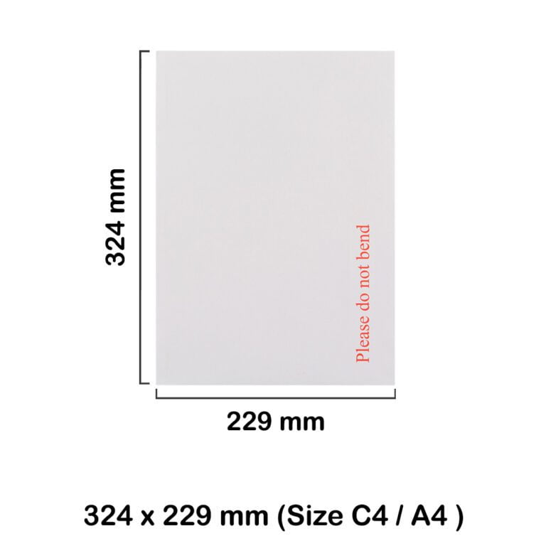C4 A4 White Hard Board Backed Envelopes – Box of 125