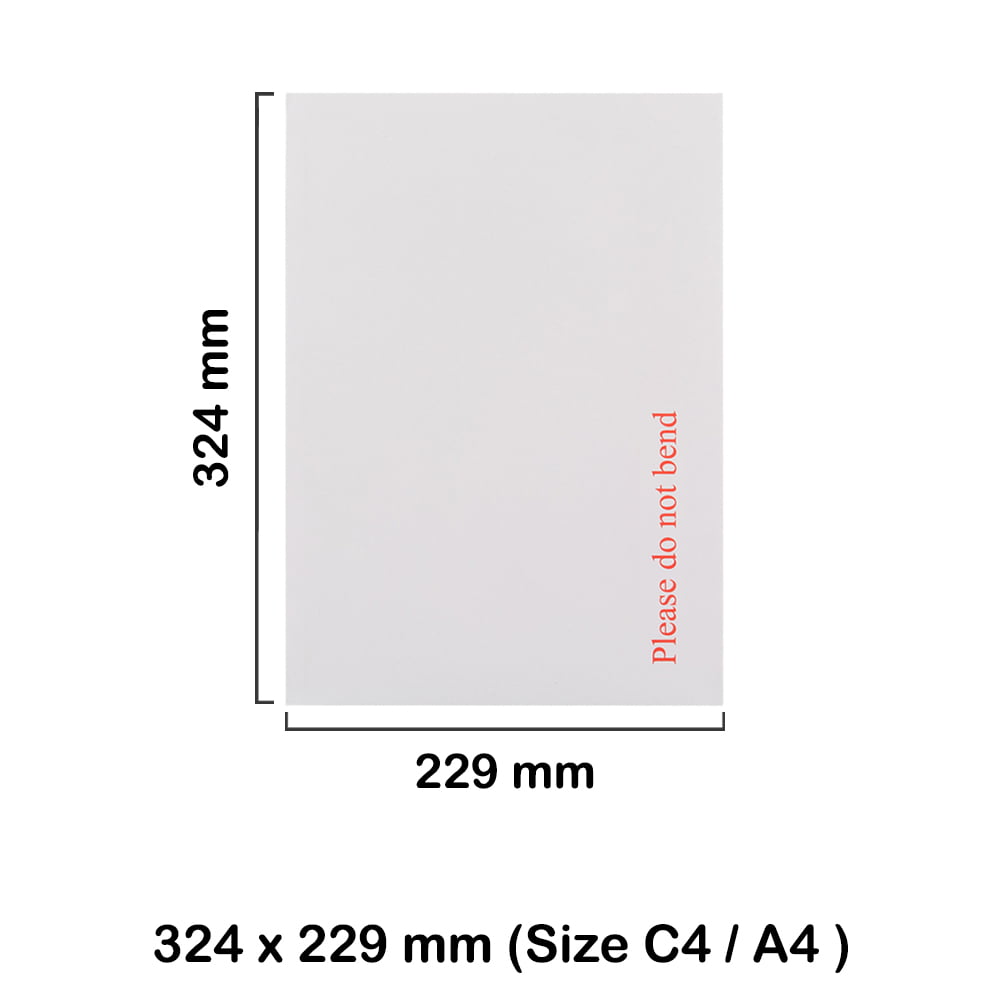 C4 A4 White Hard Board Backed Envelopes – Box of 125