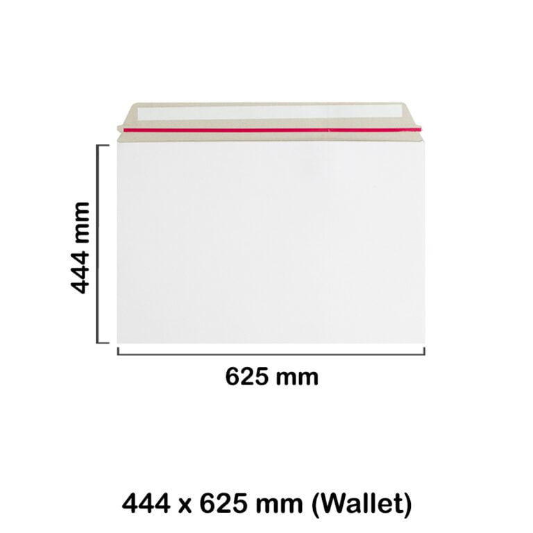 444x625 mm White Board Envelopes with Peel & Seal Strip - Wallet Style Envelopes