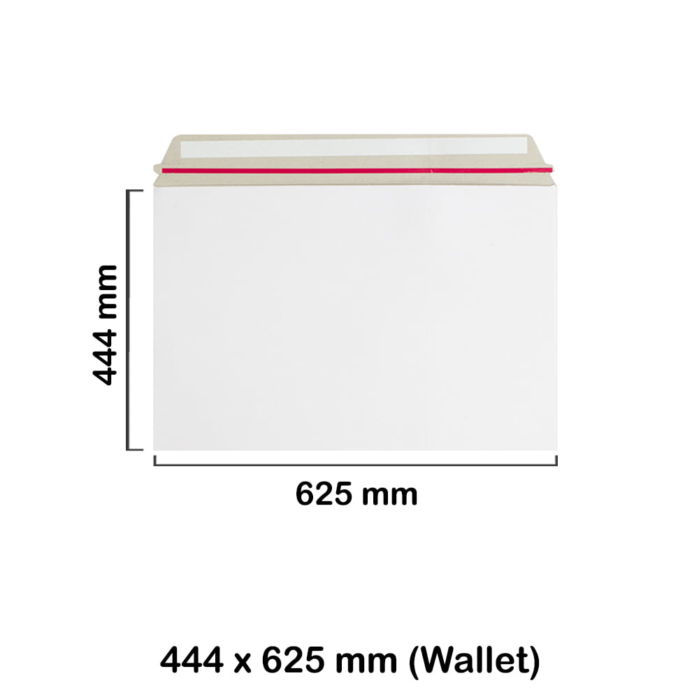 444x625 mm White Board Envelopes with Peel & Seal Strip - Wallet Style Envelopes