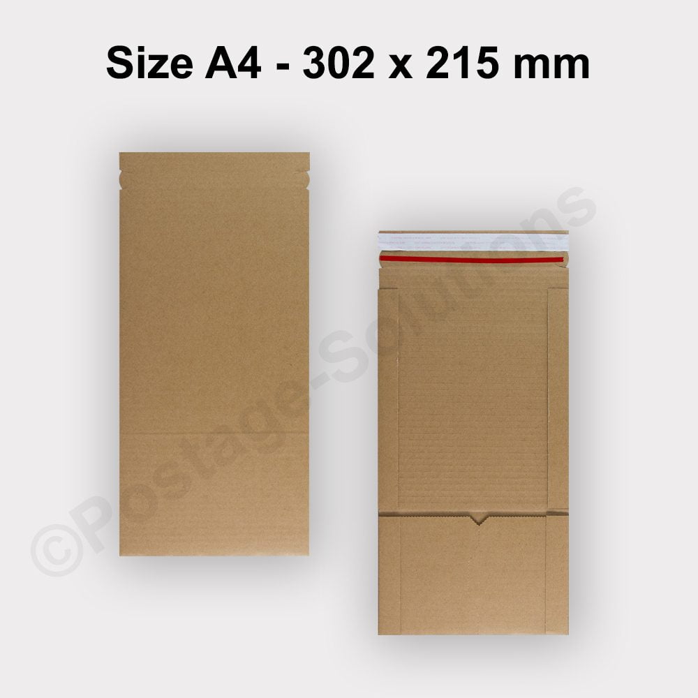 302 x 215 x 80 mm Book Wrap Cardboard Boxes E-Flute Mailer For A4