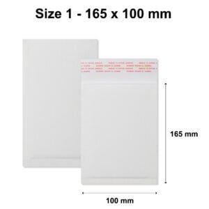 White Corrugated Bags Padded 100% Recyclable Biodegradable Eco Envelopes - 165 x 100 mm