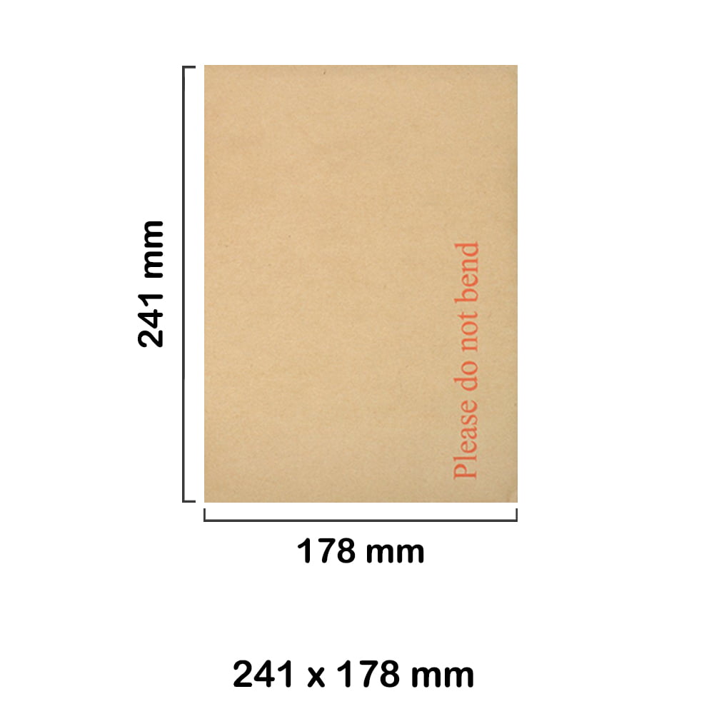 241X178 mm Manilla Hard Board Backed Envelopes