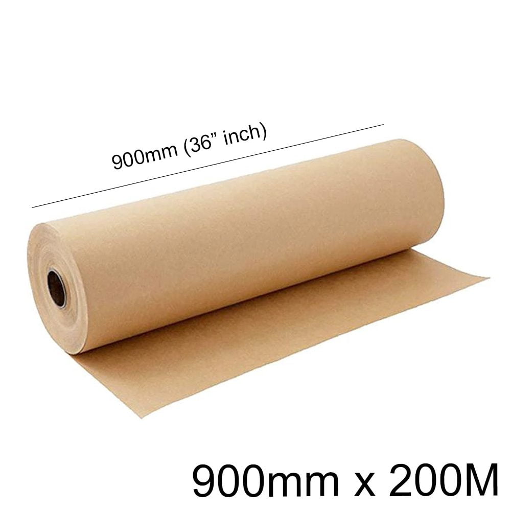 Brown Kraft Paper Packing Wrapping Paper Rolls for Packaging -900x200M - 90 GSM Thick