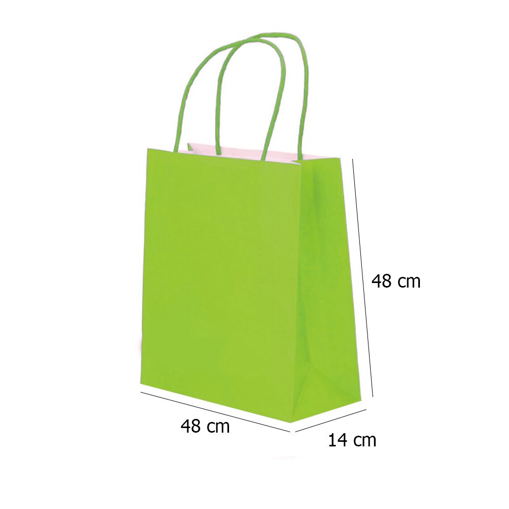 X-Large Green Kraft paper Party Gift carrier bags with Twisted Handles - 45 x 48 x 14 cm