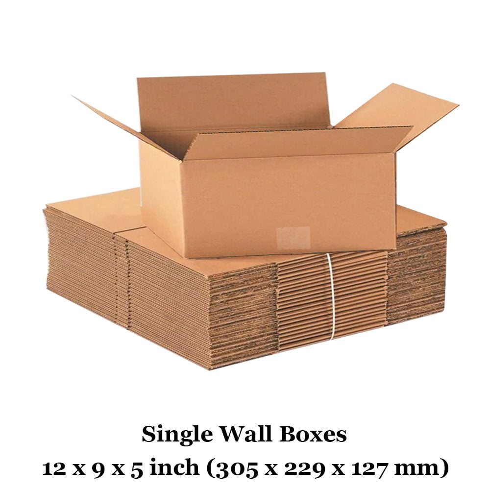 12" x 9" x 5" 305mm x 229mm x 127mm Single Wall Boxes