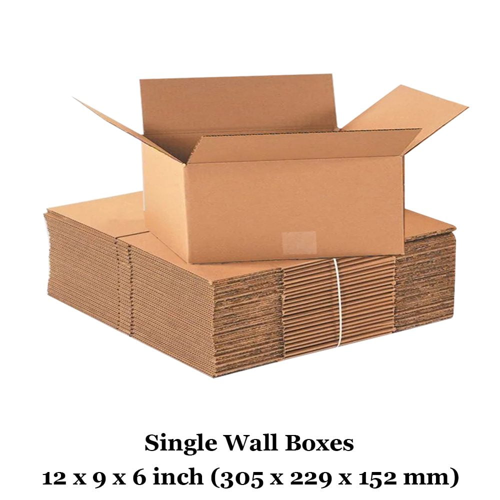 12" x 9" x 6" 305mm x 229mm x 152mm Single Wall Boxes