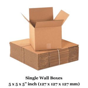 5" x 5" x 5" 127mm x 127mm x 127mm Single Wall Boxes