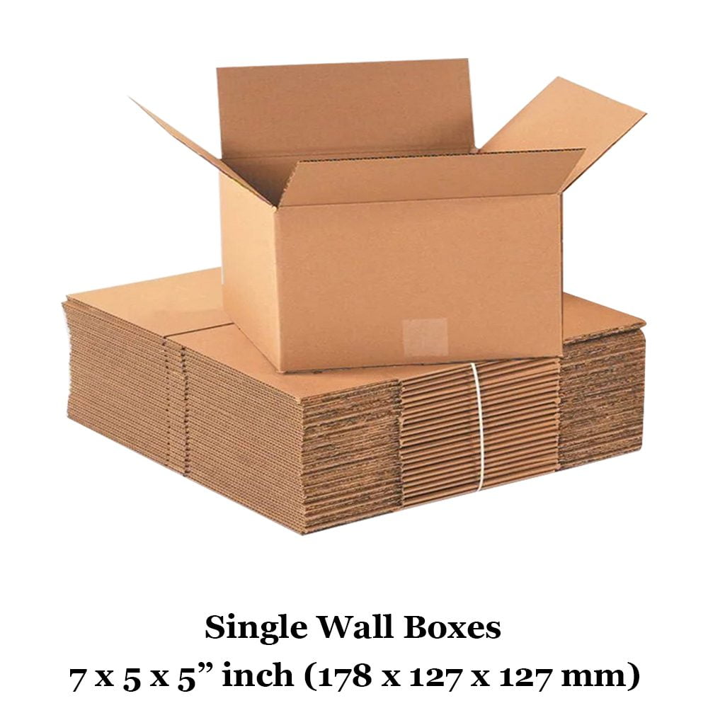 7" x 5" x 5" 178mm x 127mm x 127mm Single Wall Boxes