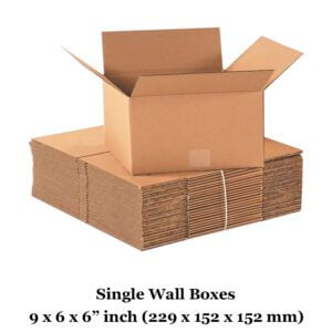 9" x 6" x 6" 229mm x 152mm x 152mm Single Wall Boxes