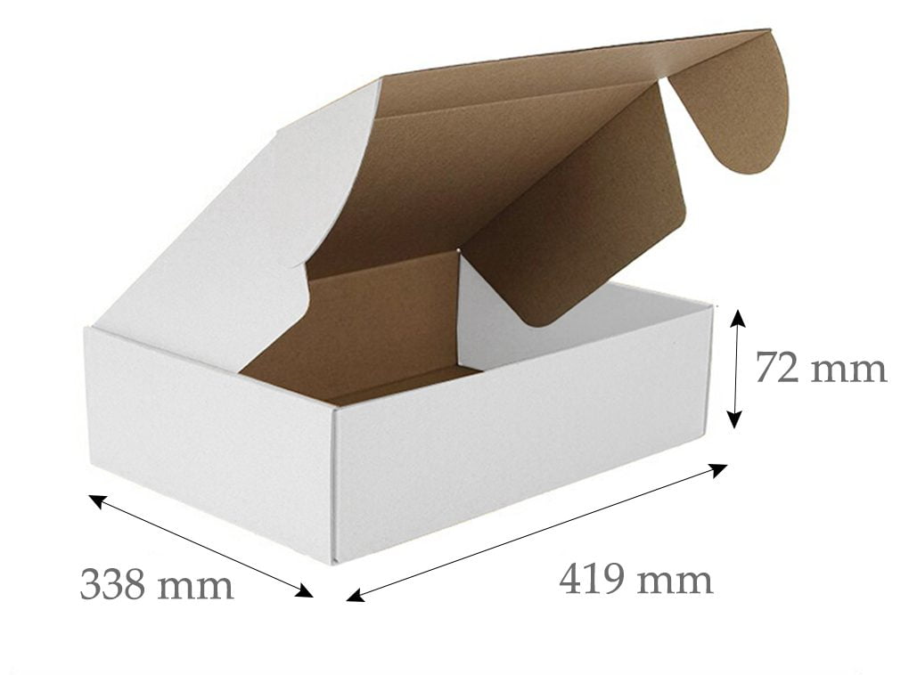 Die Cut Boxes  (White) - 419 x 338 x 72 mm (16.5 x 13.3 x 3 inches)