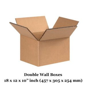 18" x 12" x 10" 457mm x 305mm x 254mm Double Wall Cardboard Boxes
