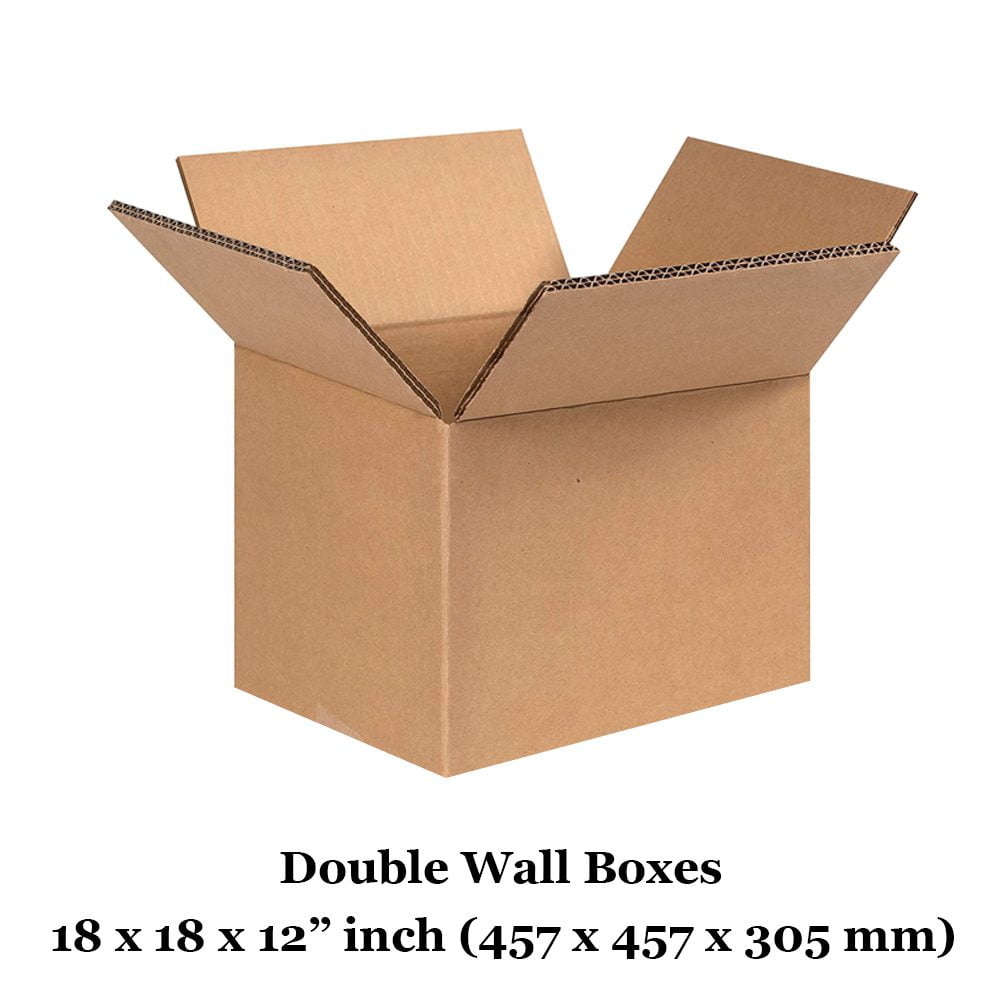18" x 18" x 12" 457mm x 457mm x 305mm Double Wall Cardboard Boxes