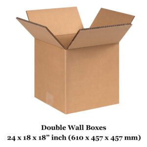 24" x 18" x 18" 610mm x 457mm x 457mm Double Wall Cardboard Boxes