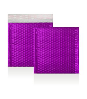 Purple Metallic Strong Seal Bubble Envelopes - 165 x 165 mm - CD Size