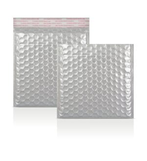 Silver Metallic Strong Seal Bubble Envelopes - 165 x 165 mm