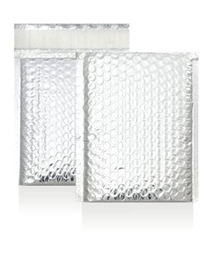 Silver Metallic Strong Seal Bubble Envelopes - 180 x 140 mm