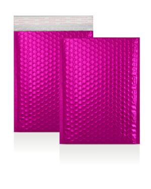 Pink Metallic Strong Seal Bubble Envelopes - 250 x 180 mm - DVD