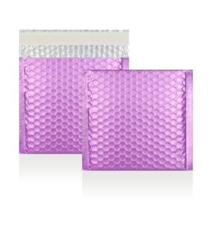 Lilac Metallic Strong Seal Bubble Envelopes - 165 x 165 mm - CD
