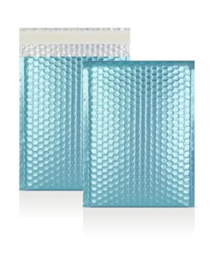 Ice Blue Metallic Strong Seal Bubble Envelopes - 250 x 180 mm - DVD