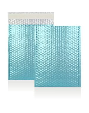 Ice Blue Metallic Strong Seal Bubble Envelopes - 324 x 230 mm - C4
