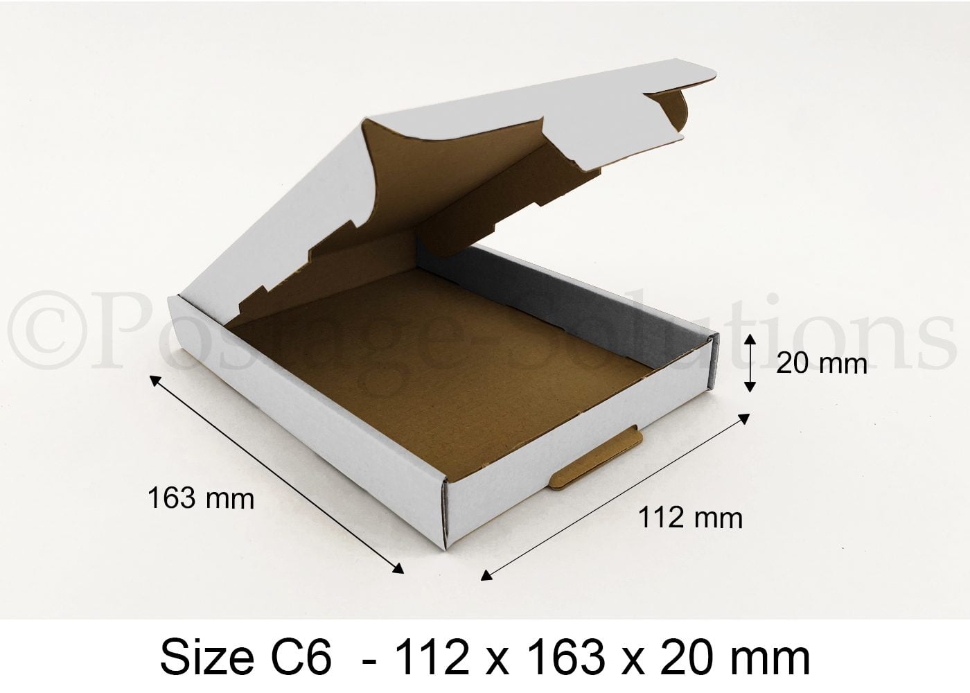 ROYAL MAIL PIP Boxes  (White) - Size C6/A6 - 112 x 163 x 20 mm