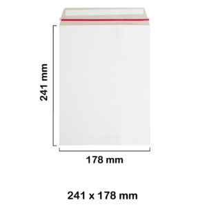 241x178 mm White All Board Envelopes - Pocket Style