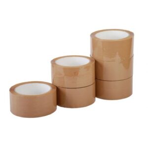 Brown Parcel Tape -LOW NOISE BROWN POLY PROP PACKAGING TAPE 48MM 2" X 66M