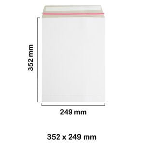 352x249 mm White Board Envelopes with Peel & Seal Strip - Pocket Style Envelopes