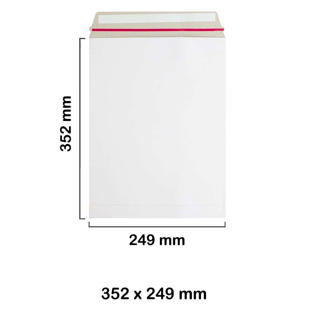 352x249 mm White Board Envelopes with Peel & Seal Strip - Pocket Style Envelopes