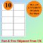 10 Per Sheet Address Labels White A4 Sheets Sticky Self Adhesive for Inkjet / Laser Printer